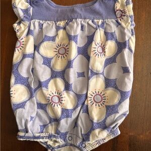 Tea Collection Baby Romper in Purple and White